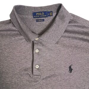 Polo Ralph Lauren Polo Shirt Mens Size L Classic Fit Gray Short Sleeve Pony